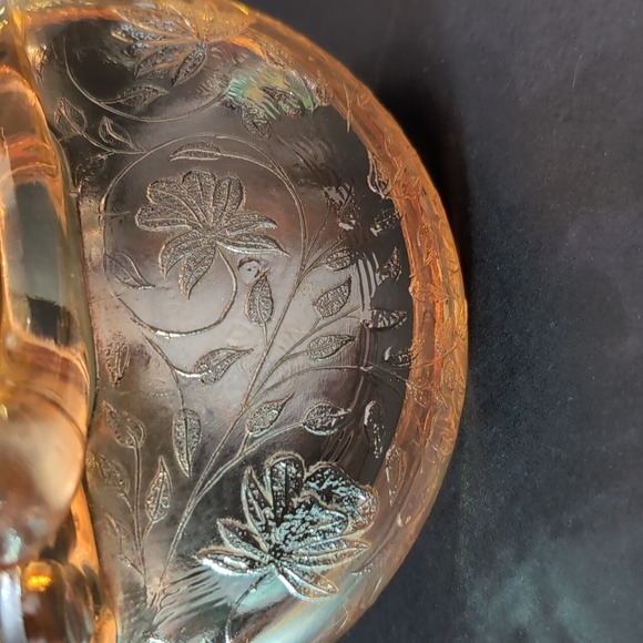 VTG,1950s Pair of Janette Glass Flora-Gold Candle Holders. - Picture 4 of 11